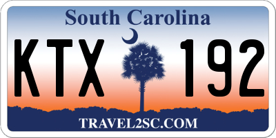 SC license plate KTX192