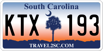 SC license plate KTX193