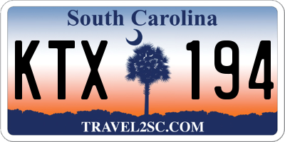 SC license plate KTX194