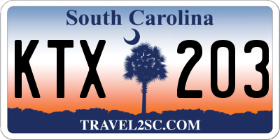 SC license plate KTX203