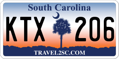 SC license plate KTX206