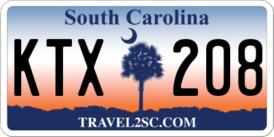SC license plate KTX208