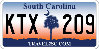 SC license plate KTX209