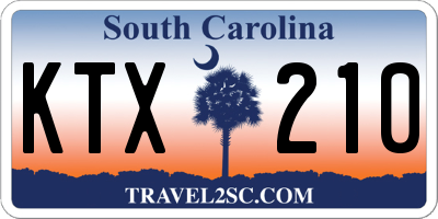 SC license plate KTX210