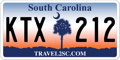 SC license plate KTX212