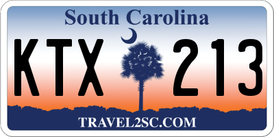 SC license plate KTX213