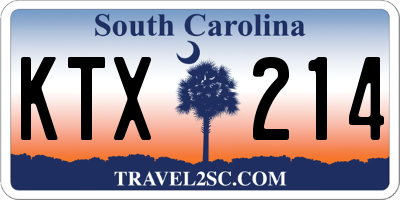 SC license plate KTX214
