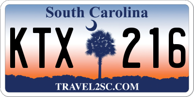 SC license plate KTX216