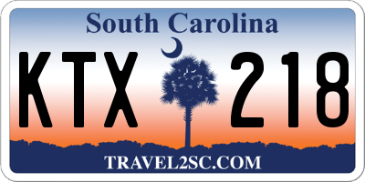 SC license plate KTX218
