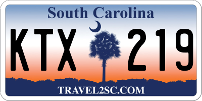 SC license plate KTX219