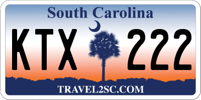 SC license plate KTX222