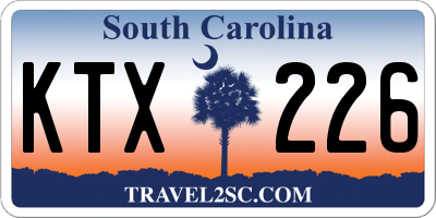 SC license plate KTX226