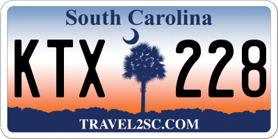 SC license plate KTX228