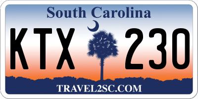 SC license plate KTX230