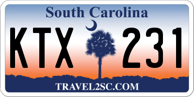 SC license plate KTX231