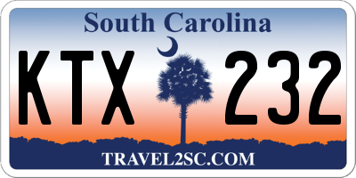 SC license plate KTX232