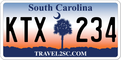 SC license plate KTX234