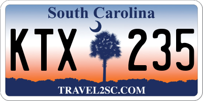 SC license plate KTX235