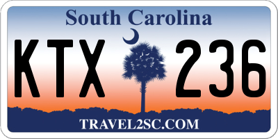 SC license plate KTX236