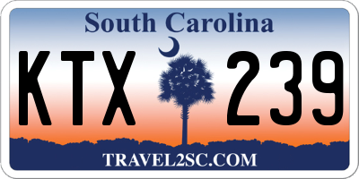 SC license plate KTX239