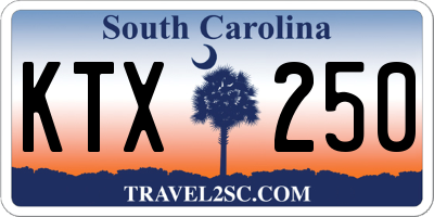 SC license plate KTX250