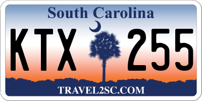 SC license plate KTX255