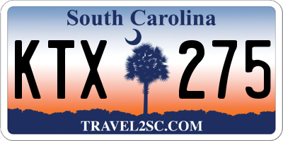 SC license plate KTX275