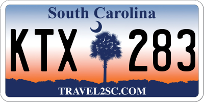 SC license plate KTX283