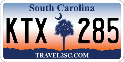 SC license plate KTX285