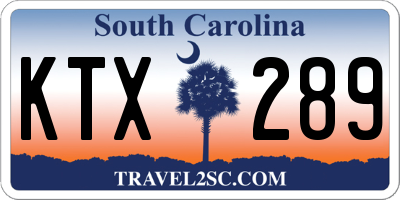 SC license plate KTX289