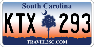 SC license plate KTX293