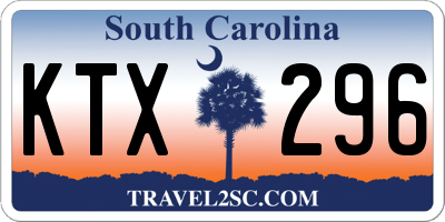 SC license plate KTX296