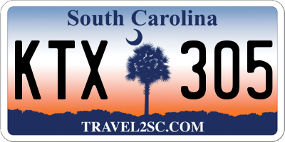 SC license plate KTX305