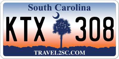 SC license plate KTX308