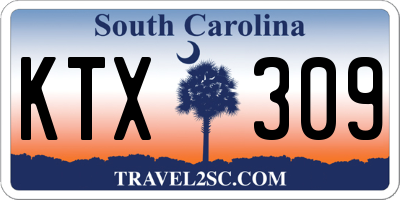 SC license plate KTX309