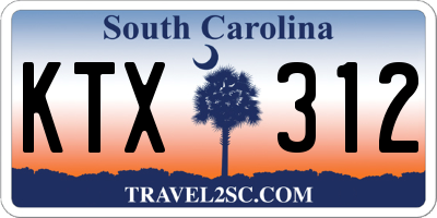 SC license plate KTX312