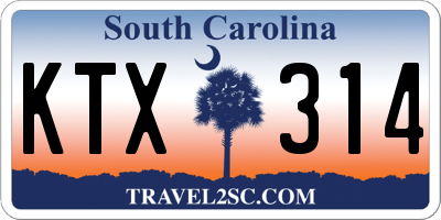 SC license plate KTX314