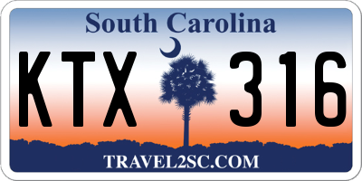SC license plate KTX316