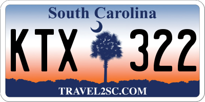 SC license plate KTX322