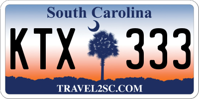 SC license plate KTX333