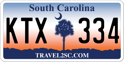 SC license plate KTX334