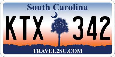 SC license plate KTX342