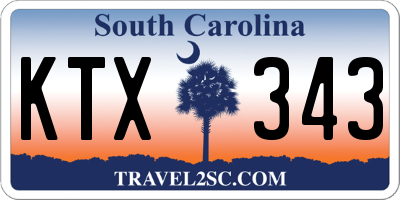SC license plate KTX343