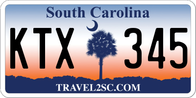 SC license plate KTX345