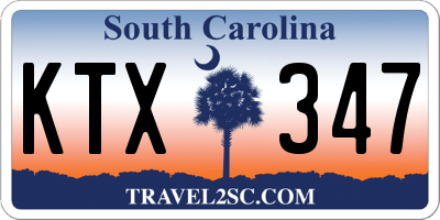 SC license plate KTX347