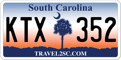 SC license plate KTX352