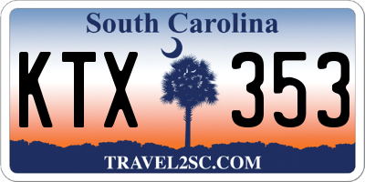 SC license plate KTX353