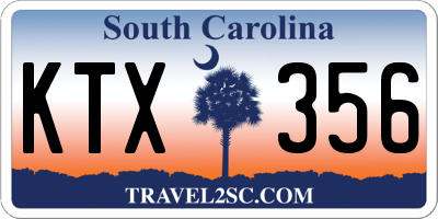 SC license plate KTX356