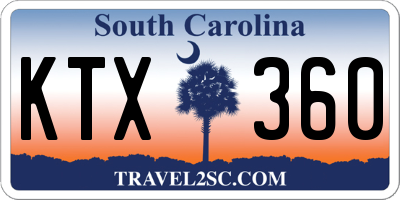 SC license plate KTX360