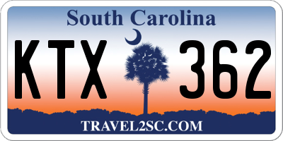 SC license plate KTX362